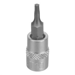 Головка с битой вставкой T10, квадрат 1/4, CrV Stels 14665