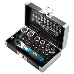 Набор бит и головок торцевых, 1/4, магнитный адаптер, сталь S2, пластиковый кейс, 26 предметов Gross 16024