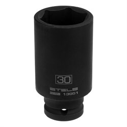 Головка ударная удлиненная шестигранная, 30 мм, 1/2, CrMo Stels 16068