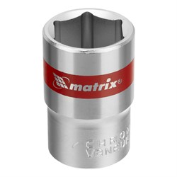 Головка торцевая, 18 мм, шестигранная, CrV, под квадрат 1/2, хромированная Matrix 14692