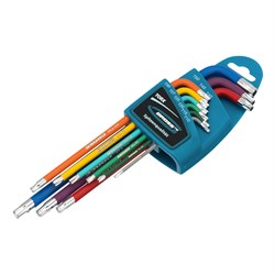 Набор ключей имбусовых Torx -TT, 9 шт: T10-T50, магнит, S2, экстра-длинные, хром/краска 9 шт Gross 16133