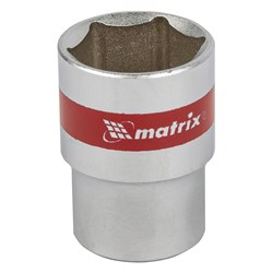 Головка торцевая, 21 мм, шестигранная, CrV, под квадрат 1/2, хромированная Matrix 14695