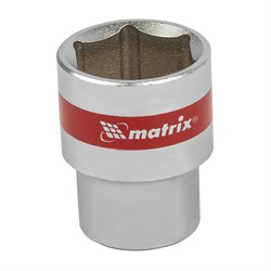 Головка торцевая, 22 мм, шестигранная, CrV, под квадрат 1/2, хромированная Matrix 14696