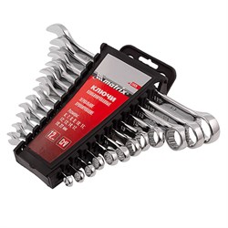 Набор ключей комбинированных, 6-22 мм, 12 шт, CrV, полированный хром Matrix 16175