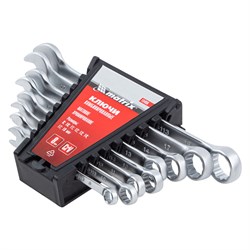 Набор ключей комбинированных, 8-19 мм, 8 шт, CrV, матовый хром Matrix 16177