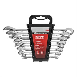 Набор ключей комбинированных, 8-19 мм, 8 шт, CrV, полированный хром Matrix 16179