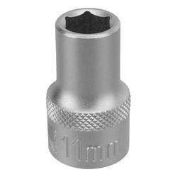 Головка торцевая, 11 мм, шестигранная, CrV, под квадрат 1/2 Stels 14704