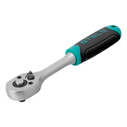 Ключ-трещотка 1/4", CrV, 72 зуба, с быстрым сбросом, матовый хром Stels 16240