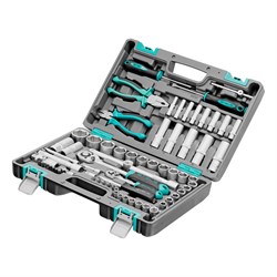 Набор инструментов, 1/2", 1/4", CrV, пластиковый кейс 69 предметов Stels 16287