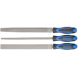 Набор напильников 200 мм, 3 шт, двухкомпонентная рукоятка Барс 16299