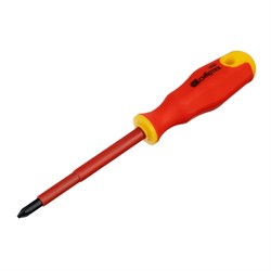 Отвертка диэлектрическая PH2 х 100 мм, CrV, до 1000 В, двухкомпонентная рукоятка Сибртех 16361