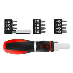 Отвертка реверсивная, набор бит, 11 шт, CrV Matrix 16367