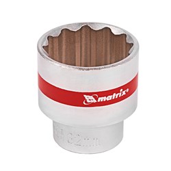 Головка торцевая, 32 мм, двенадцатигранная, CrV, под квадрат 1/2, хромированная Matrix 14728