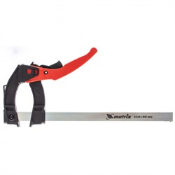 Струбцина реечная быстрозажимная, пластиковый корпус рычажно-храповой механизм, 250 х 90 х 340 мм, штанга 5 х 20 мм Matrix 16583