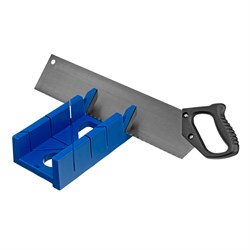 Стусло пластиковое, синее, 4 угла для запила, пила 450 мм Сибртех 16601