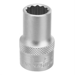 Головка торцевая, 12 мм, двенадцатигранная, CrV, под квадрат 1/2, хромированная Stels 14756