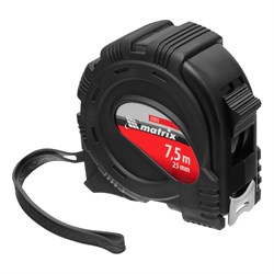 Рулетка Black,7,5 м х 25 мм,обрезиненный корпус Matrix 16787