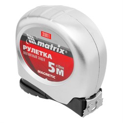 Рулетка Magnetic,5 м х 19 мм,магнитный зацеп Matrix 16792