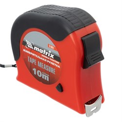 Рулетка Double fixation,10 м х 25 мм,обрезиненный корпус,двойная плавная фиксация Matrix 16810