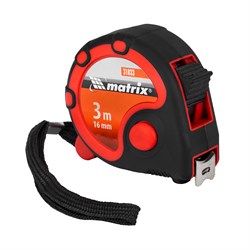 Рулетка Status 3 fixations,3 м х 16 мм,двухкомпонентный корпус,3 фиксации ленты Matrix 16817