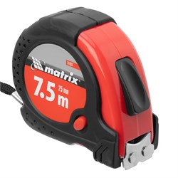 Рулетка Status Magnet fixation,7,5 м х 25 мм,обрезиненный корпус,зацеп с магнитом Matrix 16825