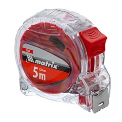 Рулетка Crystal,5 м х 25 мм,корпус из поликарбоната Matrix 16851