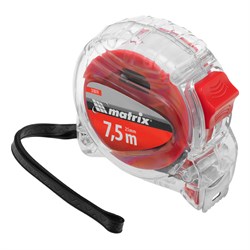 Рулетка Crystal,7,5 м х 25 мм,корпус из поликарбоната Matrix 16852