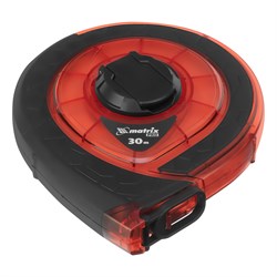 Рулетка геодезическая 30 м х 15 мм, закрытый корпус, фибергласовая лента, двусторонняя шкала, Pro Matrix 16882