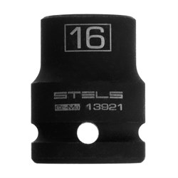 Головка ударная шестигранная, 16 мм, 1/2, CrMo Stels 14792