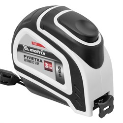 Рулетка Autostop,3 м х 16 мм,двухкомпонентный корпус,автоматическая фиксация,Pro Matrix 17060