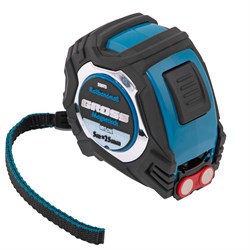 Рулетка Magnetisch 5 м х 25 мм,обрезиненный корпус,автоматическая фиксация,Нейлоновое покрытиеытие,зацеп с магнитом Gross 17069