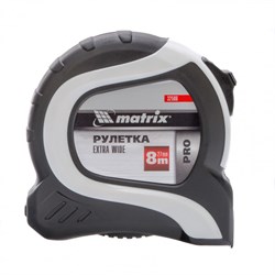 Рулетка Extra Wide,8 м x 27 мм,двухкомпонентный корпус,Pro Matrix 17071