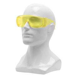 Очки защитные открытого типа, желтые, ударопрочный поликарбонат Сибртех 14538