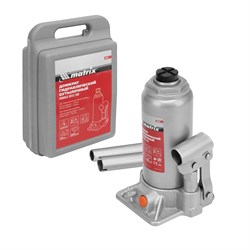 Домкрат гидравлический бутылочный, 5 т, h подъема 197-382 мм, в пластиковом кейсе Matrix 17209