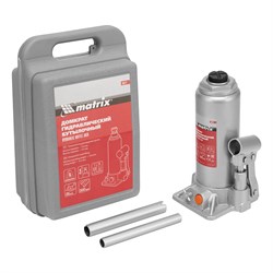 Домкрат гидравлический бутылочный, 6 т, h подъема 216-413 мм, в пластиковом кейсе Matrix 17210