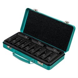 Набор ударных глубоких шестигранных торцевых головок, 1/2", 10-24 мм, в кейсе 12 шт. Stels 14832