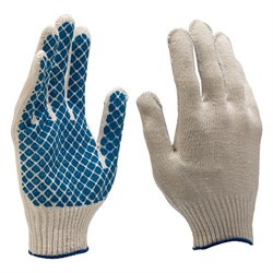 Перчатки х/б, ПВХ покрытие, "Шахматный облив", 10 класс 17349