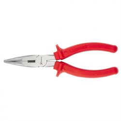 Длинногубцы изогнутые Econom, 160 мм, шлифованные, пластмассовые рукоятки Matrix 14850