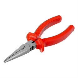 Длинногубцы прямые Econom, 160 мм, шлифованные, пластмассовые рукоятки Matrix 14866