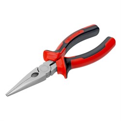 Длинногубцы прямые Nickel, 160 мм, никелированные, двухкомпонентные рукоятки Matrix 14869