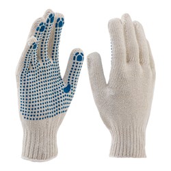 Перчатки х/б, ПВХ покрытие, "Точка", 7 класс Сибртех 17534