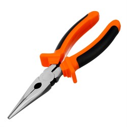 Длинногубцы прямые, Comfort, 200 мм, шлифованные, двухкомпонентные рукоятки Sparta 14873