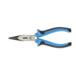 Длинногубцы прямые 160 мм, хром-ванадий, двухкомпонентные рукоятки Барс 14878