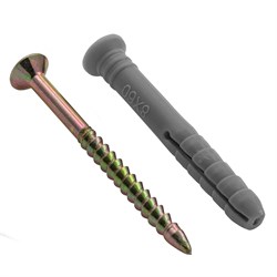 Дюбель-гвоздь полипропиленовый с потайным бортиком 8 х 60 мм, 100 шт Сибртех 17585