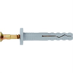 Дюбель-гвоздь полипропиленовый с цилиндрическим бортиком 6 х 40 мм, 200 шт Сибртех 17588