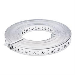 Лента перфорированная, вентиляционная, прямая, 1 мм, LP V, 2 см х 25 м, цинк Сибртех 17715