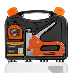 Набор: степлер мебельный регулируемый, скобы 500 шт, рулетка 2 м, тип скобы 53, 4-14 мм Sparta 17937