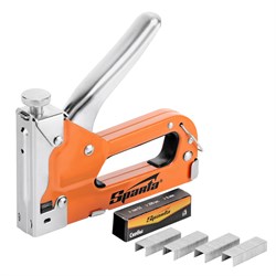 Степлер мебельный регулируемый, со скобами 200 шт, тип скобы 53, 4-14 мм Sparta 17939