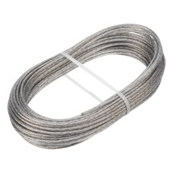 Трос металлополимерный прозрачный ПР-3.0, толщина 3.0 мм, моток 20 метров Сибртех 17951