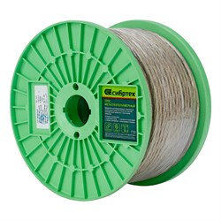 Трос металлополимерный прозрачный ПР-5.0, толщина 4.0 мм, катушка 100 метров Сибртех 17954